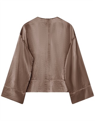 Davies High Shine Blend Bluse - Glacier Grey